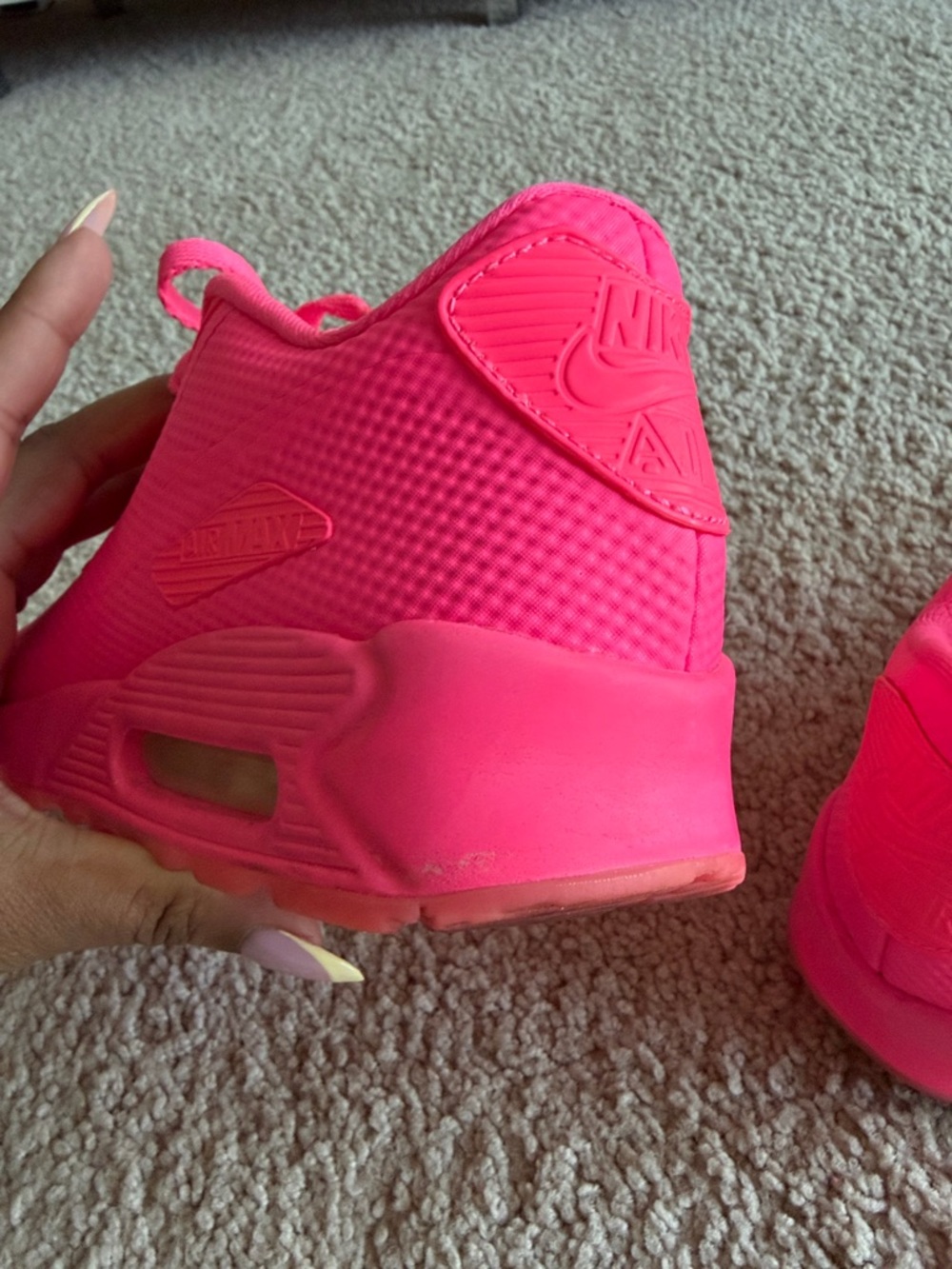 Nike ID Women's Hot Pink Air Cushion Sneakers - Picture 6 of 7